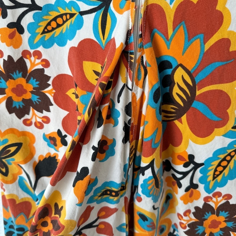 Cherie of California women vintage 70s canvas hippie butterfly floral maxi dress - Picture 9 of 11